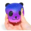 squishy panda head purple galaxy squeezed