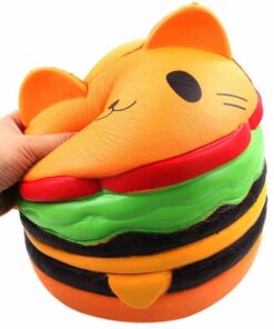 squishy géant chat hamburger écrasé