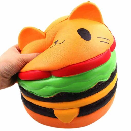 squishy géant chat hamburger écrasé