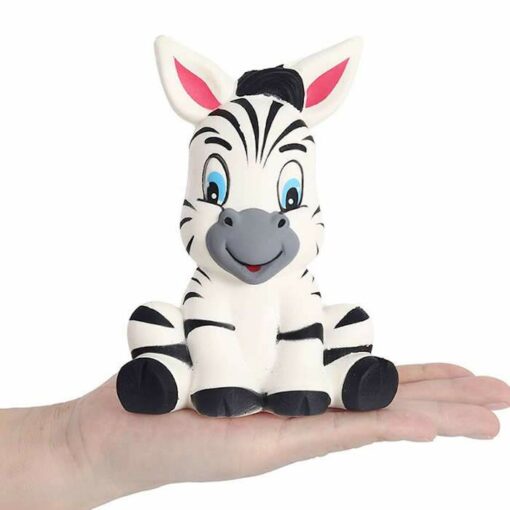 squishy zebra in the hand