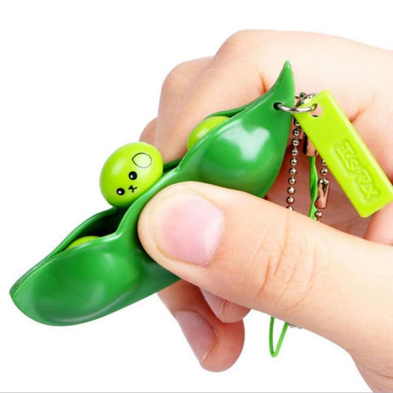 squishy keychain bean in the hand